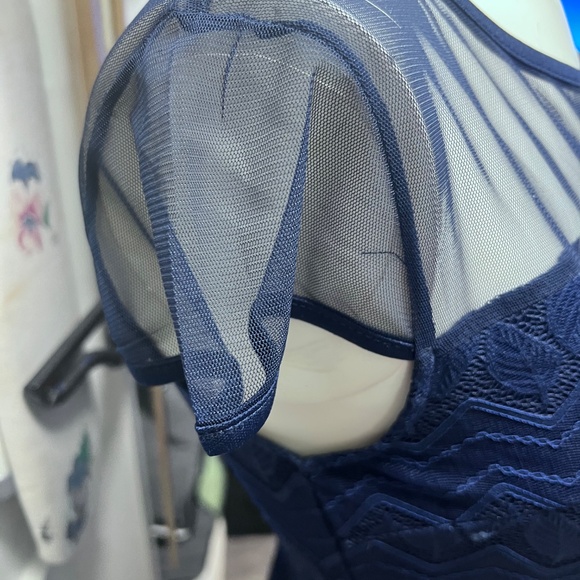 IMPRESS Blue Mini Dress with Cap Sleeves for Cocktail Free Gift Evertime - Picture 5 of 9